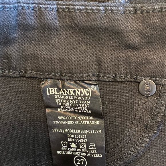 Blank NYC Spartacus Black Denim Coated Mini Skirt Size 27 - Picture 8 of 10